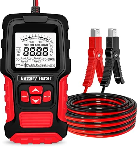 Testeur Batterie Voiture, Testeur De Batterie Voiture, Testeur De Résistance Interne De Batterie, 12 V/24 V Analyseur De Batterie Numérique Pour Voiture, Suv, Moto, Camion, Atv, Bateau(Rouge)