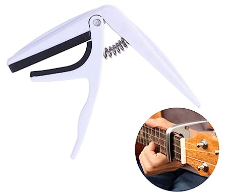 Levemolo Professioneller Ukulele Kapodaster aus Zinklegierung mit Silikonpolster Verschleißfest Schützt Griffbrett und Saiten Geeignet für Ukulele und Klassische Gitarre