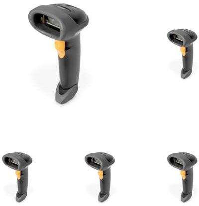 DIGITUS DA-81001 – 1D Barcodescanner – Bidirektional Handscanner – 200 Scans/s – 30 cm Scanweite – 2 m Kabel USB-RJ45 – IP54 – Ergonomischer Griff – Strichcodes: EAN, UPC, Code-39 – Schwarz/Grau