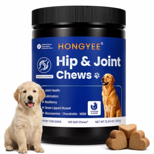 Suplemento para Articulaciones de Perros y Condroprotectores-Mejillón Verde de Nueva Zelanda, Glucosamina, Condroitina y MSM-120 Snacks Masticables Blandos, Apoyo para Caderas, Cartílagos y Movilidad