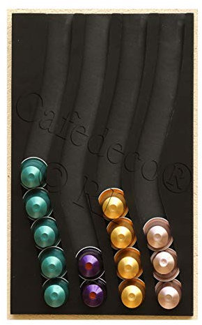 Cafedeco Portacapsule compatibile con capsule nespresso 4BK capacità 40 capsules 33x21x1cm