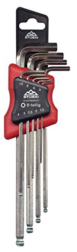 Stubai 6-kant Stiftschlüssel-Drehalters. DIN911L 9-teilig, 225079