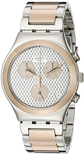 Swatch Damen-Armbanduhr Chronograph Quarz Edelstahl YCS581G