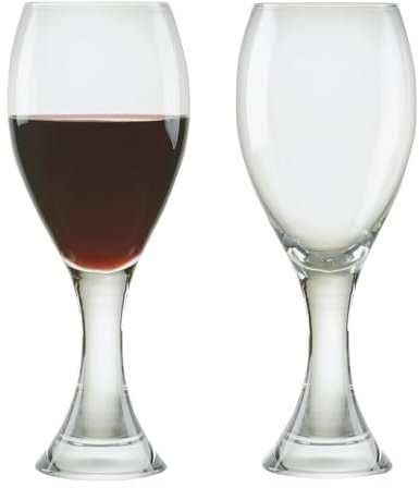 Anton Studio Designs Manhattan Handmade Wine Glasses Perfect for Red Wine, White Wine, Water, or Beverages - 450 ml - Clear - Set of 2 Elegant Wine Glasses