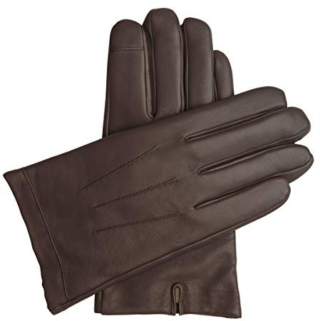 Downholme Touchscreen-Lederhandschuhe mit Innenfutter aus Kaschmir für Herren