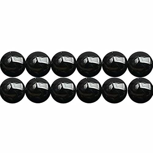 SKYBEADS Natur Schwarz Onyx 6mm Edelsteinperlen zum auffädeln 38cm Strang Approx 60 Stück