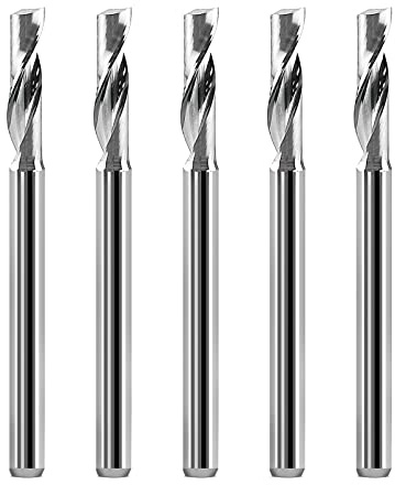 EU_HOZLY 3. 175 x 12 mm Einzelnut-Fräsfräser für Aluminium, CNC-Werkzeuge, Vollkarbid, 5 Stück