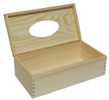 T1 Taschentuchbox aus Holz, rechteckig