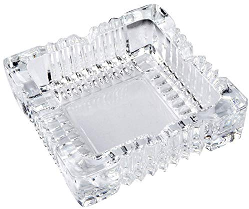 ZLY Square Glass Ashtray for Home Indoor and Outdoor Decorative Square Tabletop Ashtray for Cigars Cigarettes …