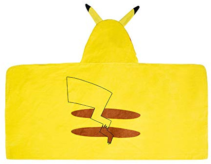 Franco Badetuch/Handtuch für Kinder, aus weichem Baumwoll-Frottee, mit Kapuze, 61 x 127 cm, Pokemon Pikachu