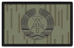 Patch DDR NVA Flagge Strichtarn Hammer Zirkel Nationale Tarn 7,5 x 4,5#35291