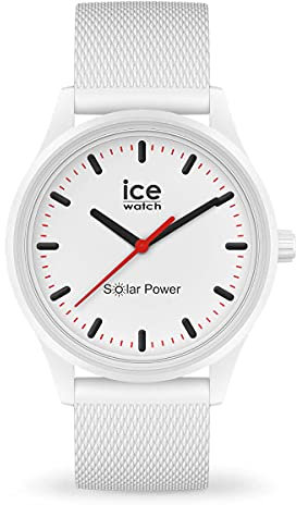Ice-Watch - ICE solar power Polar Mesh - Weiße Herren/Unisexuhr mit Silikonarmband - 018390 (Medium)