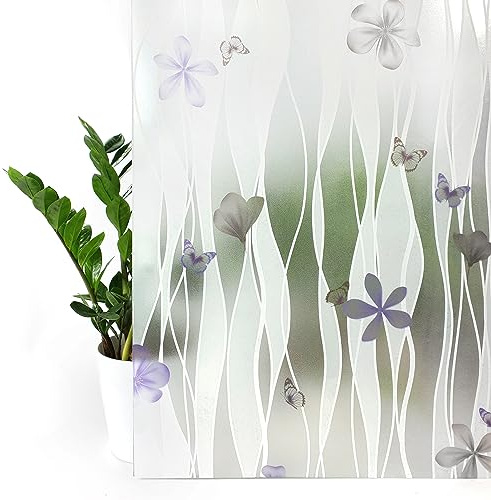 Fensterfolie statisch 67,5x200 cm | Sichtschutzfolie Fenster Milchglasfolie statisch haftend | Folie Fenster für Bad und Büro - Tageslicht genießen, Sichtschutz erhalten | Sara