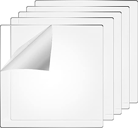 Outus 10 Pieces 4 x 4 Inches Clear Plastic Acrylic Sheets Square Panels
