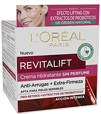 L'Oreal Paris Dermo Expertise Revitalift Crema Hidratante Sin Perfume Anti Arrugas Extra Firmeza, 50 ml (Paquete de 1)