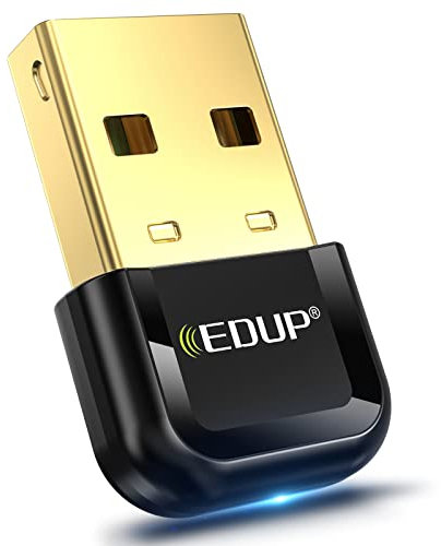 Adaptador Bluetooth USB para PC, BT 5.3 Receptor Dongle Bluetooth Soporte Windows 11/10/8.1 Plug and Play para Escritorio Portátil (Marrón)