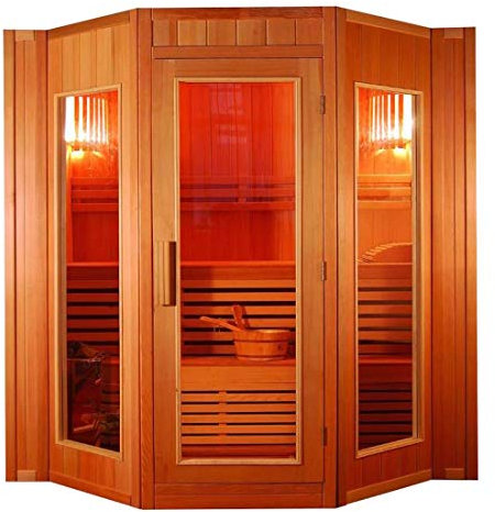 : XXL Luxus Finnische Sauna ohne Ofen Modell 2024 für 4 Personen