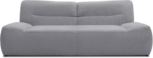 DOMO. collection Sofa Boho, 3 Sitzer Couch im Boho-Style, 3er Sofa, Bigsofa Garnitur Polstersofa, 224 x 109 x 81 cm (BxTxH), dunkelgrau | 3 Sitzer im Boho-Style mit flachen Armlehnen, großzügiges Polstersofa zum Entspannen, 224 x 109 x 81 cm (BxTxH)