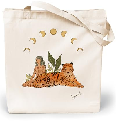 Loxato Jutebeutel Good Vibes Bedruckt - Stofftasche - Einkaufstasche Damen | Stoffbeutel, Baumwolltasche 100%, Canvas-Stoff 220 g/m2, Lange Henkel 70cm, Tragetasche, Spruch Motiv