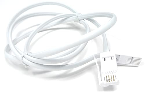 DRUT 1 m BT à BT 4 Fils 431A mâle à mâle Prise téléphone câble Plat 3,3 Pieds Blanc