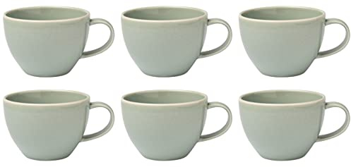 Villeroy & Boch like. by Crafted Blueberry Kaffeetasse 6er Set, 250 ml, Tasse mit Reaktivglasur, Premium Porzellan, Türkis, 19-5169-1300