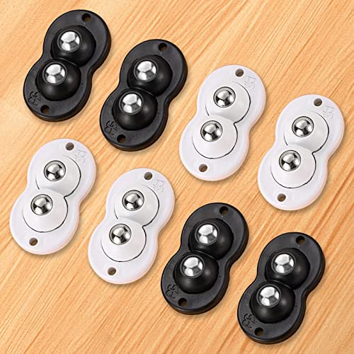 Petite Roulette,KEUGT 8 pcs Mini Roulettes Pivotantes Auto-Adhésives,Petite Roulettes Pivotantes,360 Degrés Poulie Mobile Rotative 2 Roulettes, Adaptées à Diverses Boîtes de Rangement