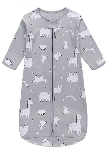 Miracle Baby Babyschlafsack, Tragbare Babydecke aus 100% Baumwolle, Langärmliger Schlafsack für Kleinkinder von 0 bis 18 Monaten