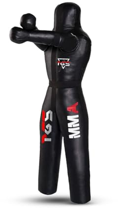 PGS Läderbrottningsdummy för Judo Karate Jiu Jitsu kampsport boxningssäck för brottningsträning MMA BJJ brasiliansk-OFYLLD (180 cm)