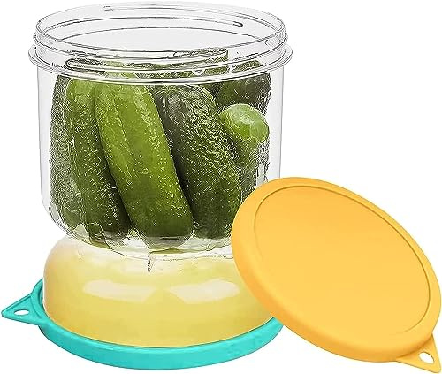 Youning Gurkenglas zum Umdrehen Gewürzgurken Behälter Eingelegten und Olive Sanduhr Glas mit Sieb Flip Essiggurkenglas Weckgläser mit Deckel Gurkenglas für Hausküche, Lebensmittelabscheider (1)