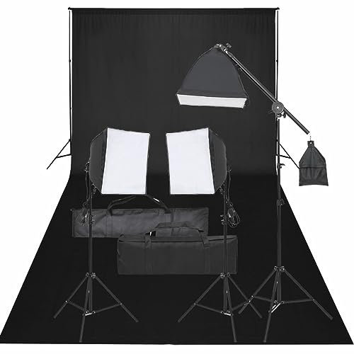 Homgoday Kit de estudio fotográfico con juego de luces y fondo para estudio fotográfico, set de estudio de fotografía