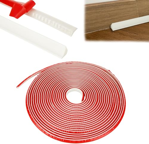 YAYODS 10M TPE Quadrant Trim Self-Adhesive Wall Corner Edging Strip, 12mm x 9mm Flexible Internal Corner Moulding for Laminate Flooring Skirting, Ceiling, Kitchen Worktop, Cabinet & Tile Edge