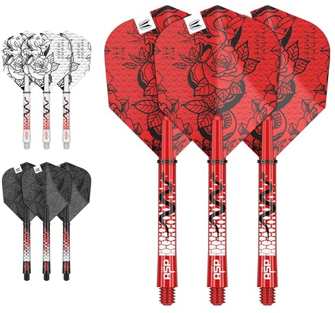 Target Darts Nathan Aspinall Ink Design No.6 Dartflüge & Mittel (48mm) Schäfte Vorbauten - 3er Pack