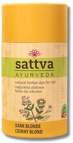 Sattva Ayurveda Natürliche Haarfarbe - Henna Haarfarbe für Allergiker - Bio Pflanzenhaarfarbe für Naturhaarfarbe, Volumen und Glanz - Doppelte Portion- ECOCERT (Dark Blond, 150)
