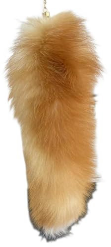 Yawdil Super großer Fuchsschwanz-Anhänger, 42 cm, Plüsch-Fuchsschwanz-Anhänger, Schlüsselanhänger, Ornamente, Show-Requisiten für Damen, Herren, Kinder, gelb