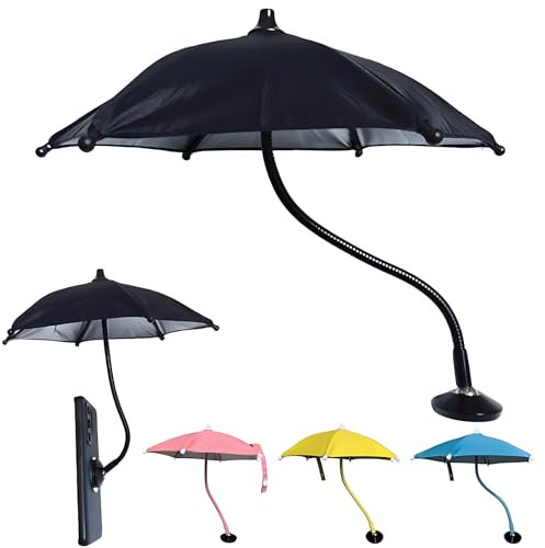 Phone Umbrella for Sun - Magnetic Cell Phone Stands Sun Shade, 360° Flexible Rotatable Portable Anti-Glare Sun Blocker Cover, Magnetic Suction Cup Stand for Beach,Pool,Outdoor and Car Use
