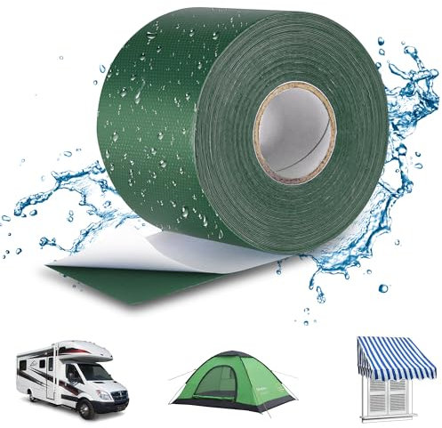 Lechin Cinta Adhesiva / 5,7cm x 10m Cinta americana extrafuerte/Cinta adhesiva impermeable/Cinta de Reparación para lonas de camiones/toldos/tiendas/piscinas/PVC/Verde
