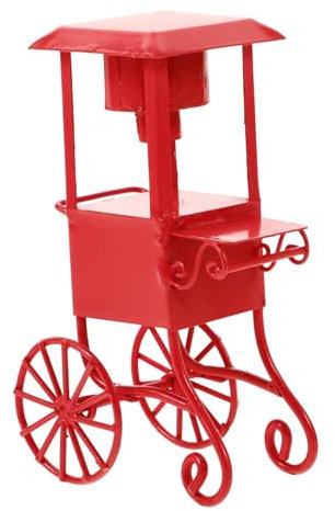 Vaguelly Mini Popcorn Maker Machine Giant Fake Lollipop Prop, Miniature Snack Cart Model for Movie Theater Decor and Birthday Party Display