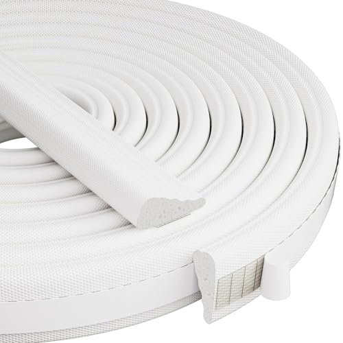 Inscrip Türdichtung Fensterdichtung Dichtungsband Schaumstoff Selbstklebend, Tür Fenster Dichtung Dichtungsband, Haustür Türrahmen Dichtung, Door Seal, Zugluftstopper Dichtband Fenster (Weiß, 15M)
