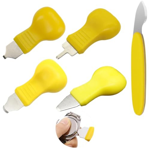 MIRKUZI Uhrenwerkzeuge 5-teiliges Uhrenöffner-Set, Uhren-Reparatur-Werkzeug-Set, Uhrengehäuse-Entfernungs-Werkzeug-Set, Gehäuseöffner-Set, Uhren-Reparatur-Werkzeug-Set, Uhrengehäuse-Entfernung (gelb)