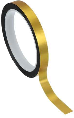 PATIKIL Cinta Película Poliéster Metalizada 12mm x 50 Metros, Cinta Decorativa Metálica Mate Dorada Cinta Adhesiva Espejo Para Detalles Pared Acento Artes Gráficas Recortes Barco Paredes | Cinta Decorativa Metálica Mate Dorada, Espejo, Para Detalles Pared Acento Artes Gráficas Recortes Barco Paredes
