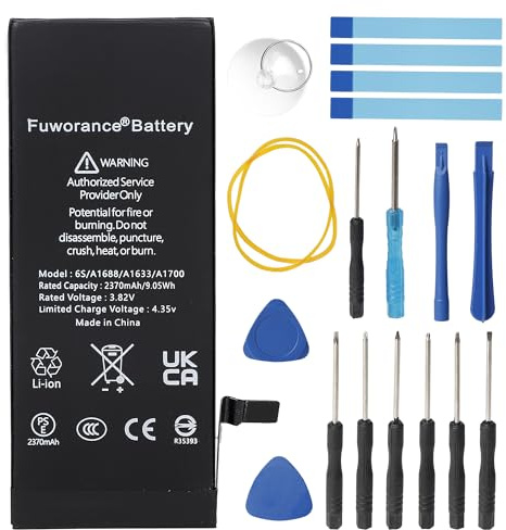 2370mAh 3.82V Batterie pour iPhone 6s A1633 A1688 A1700 Capacité Accrue | Pile Batterie de Smartphone avec des Outils de réparation