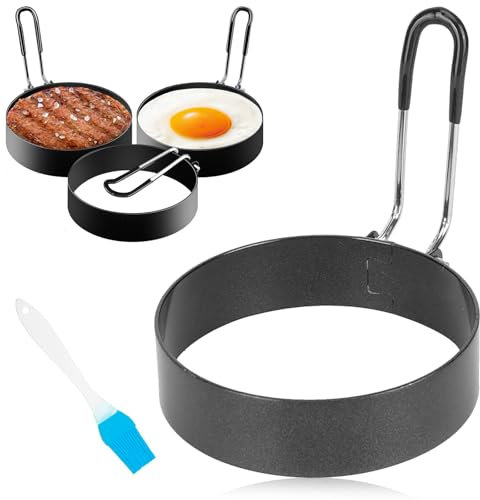 ARCPNRT Egg Ring, 4 Stück Edelstahl Pancake Form, Spiegeleiform für Bratpfanne, 7,5 cm Rund Spiegeleiformen Antihaft, Pancake Form, zum Spiegelei, Pfannkuchen, Omeletts