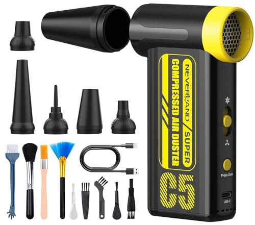 NEVERLAND Electric Air Duster - 240000RPM Super Power Cordless Air Duster, 8-Gear Adjustable Mini Blower with Rechargeable Battery, Dust Blower for Computer, Keyboard, House, Outdoor and Car