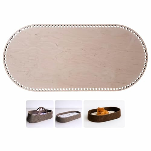YourHobbyTools 11mm Löcher Holzboden zum Häkeln, Moseskorb boden, Holz-Bodenplatte für DIY Körbe, Häkelkorb Boden, Verschiedene Größen(75x35cm)
