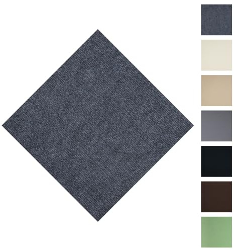 ZOWZOW Static Cling Carpet Tiles 30 x 30 cm, 20 Pack No Glue Installation, Reusable Square Floor Tiles, Easy Install Non-Slip
