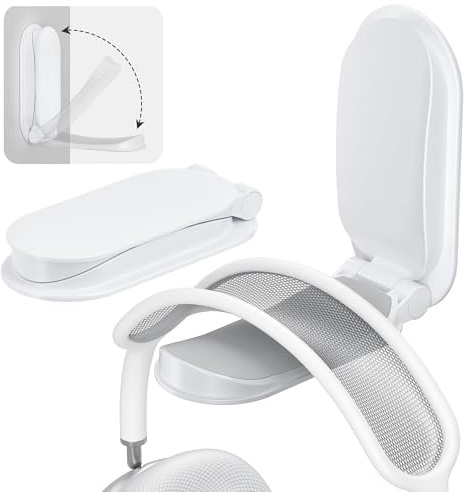 Itramax Kopfhörerhalter,Faltbarer Universal Headset-Ständer Haken für Schreibtisch,2 Stück Selbstklebende Kopfhörer Halterung Ständer Wandhalterung für PC Gaming Headsets,AirPods Max,HyperX – Weiß