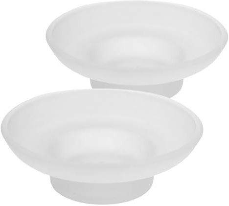 Ipetboom 2pezzi Piattino Portasapone Vetro Trasparente Da Design Elegante Autodrenante Contenitore Porta-sostitutivo Per Sapone Piccolo Oggetto o Salse Facile Da Pulire Per Bagno e Cucina