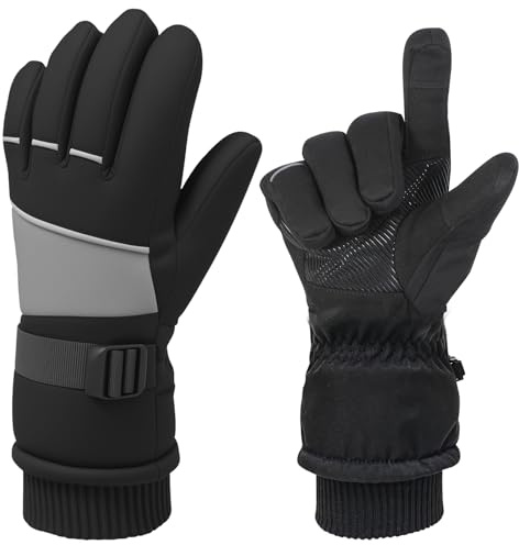 GAEFURY Handschuhe Herren Damen Winter,Fahrradhandschuhe Winterhandschuhe wasserdichte Skihandschuhe,Warme Touchscreen Thermo Handschuhe fur Skifahren,Wandern,Radfahren,Laufen,Motorradfahren