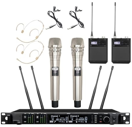 Professional Wireless Microphone 500/600/900Mhz Radio System Warehouse Microfone Stage Church Wedding(Full Set)