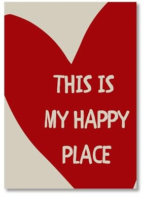 YONGKUIQMK Retro-Leinwanddrucke „This Is My Happy Place“ – Wandposter for moderne Wohnzimmer, Schlafzimmer und mehr(HY56-5,40X50cm No Frame)
